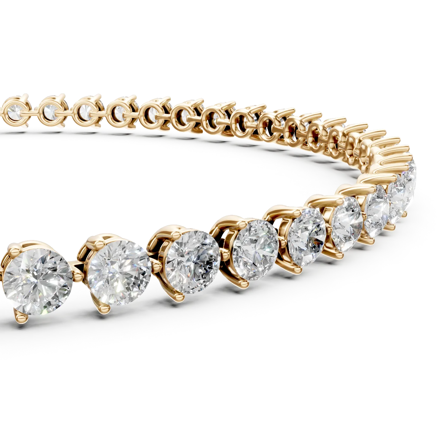 Bransoletka tenisowa z żółtego złota z 3.2ct diamentami hodowanymi w laboratorium