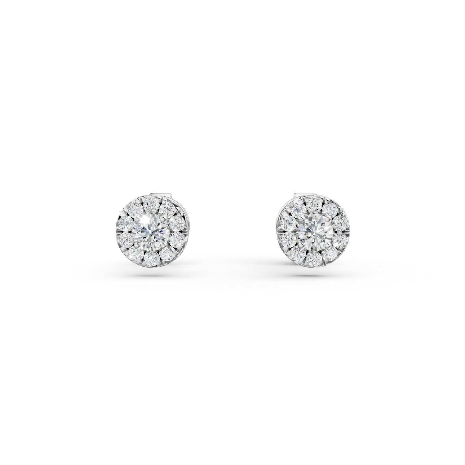 White gold Halo earrings with 0.5ct lab grown diamonds
