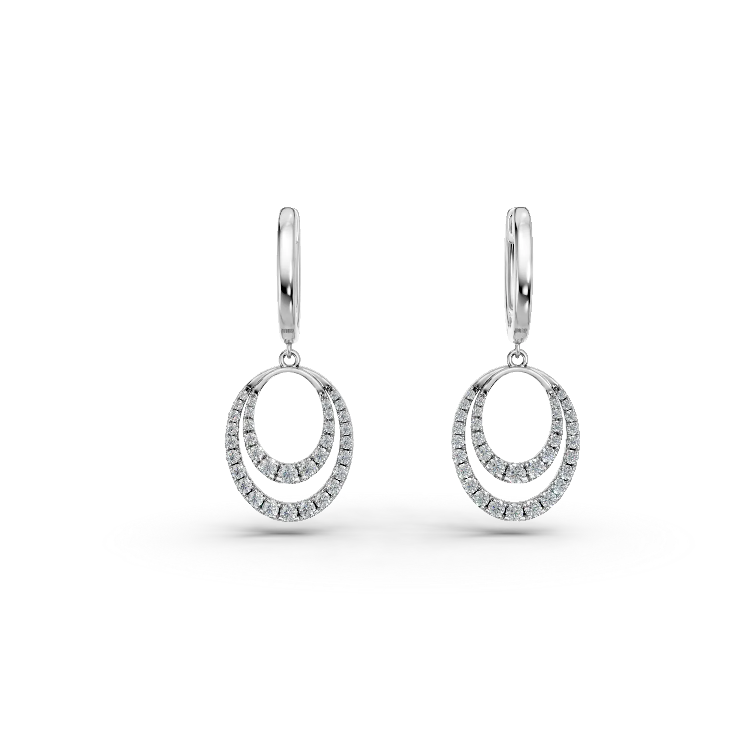 White gold geometric earrings with 0.3ct diamonds-170347