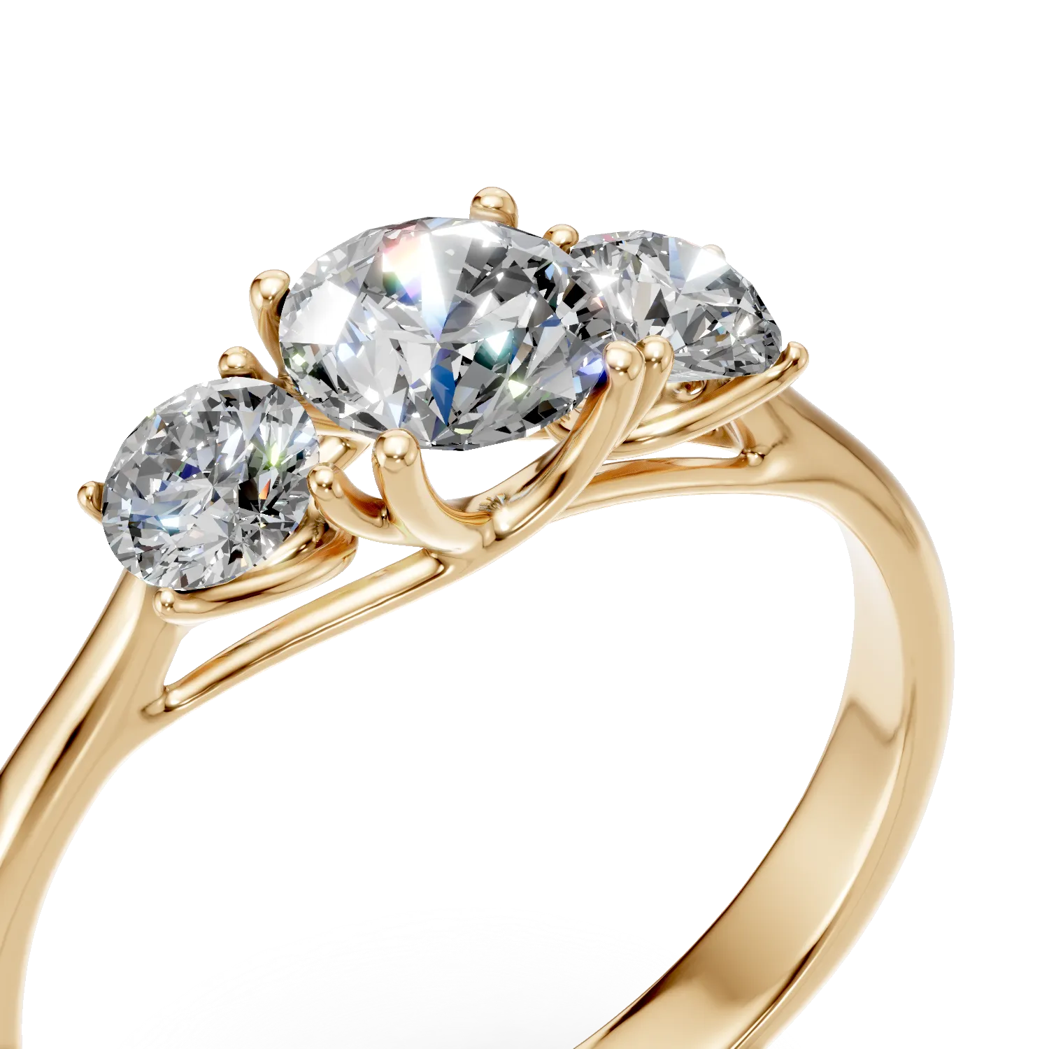 Pierścionek Cathy z żółtego złota z diamentami hodowanymi w laboratorium o masie 2.08ct
