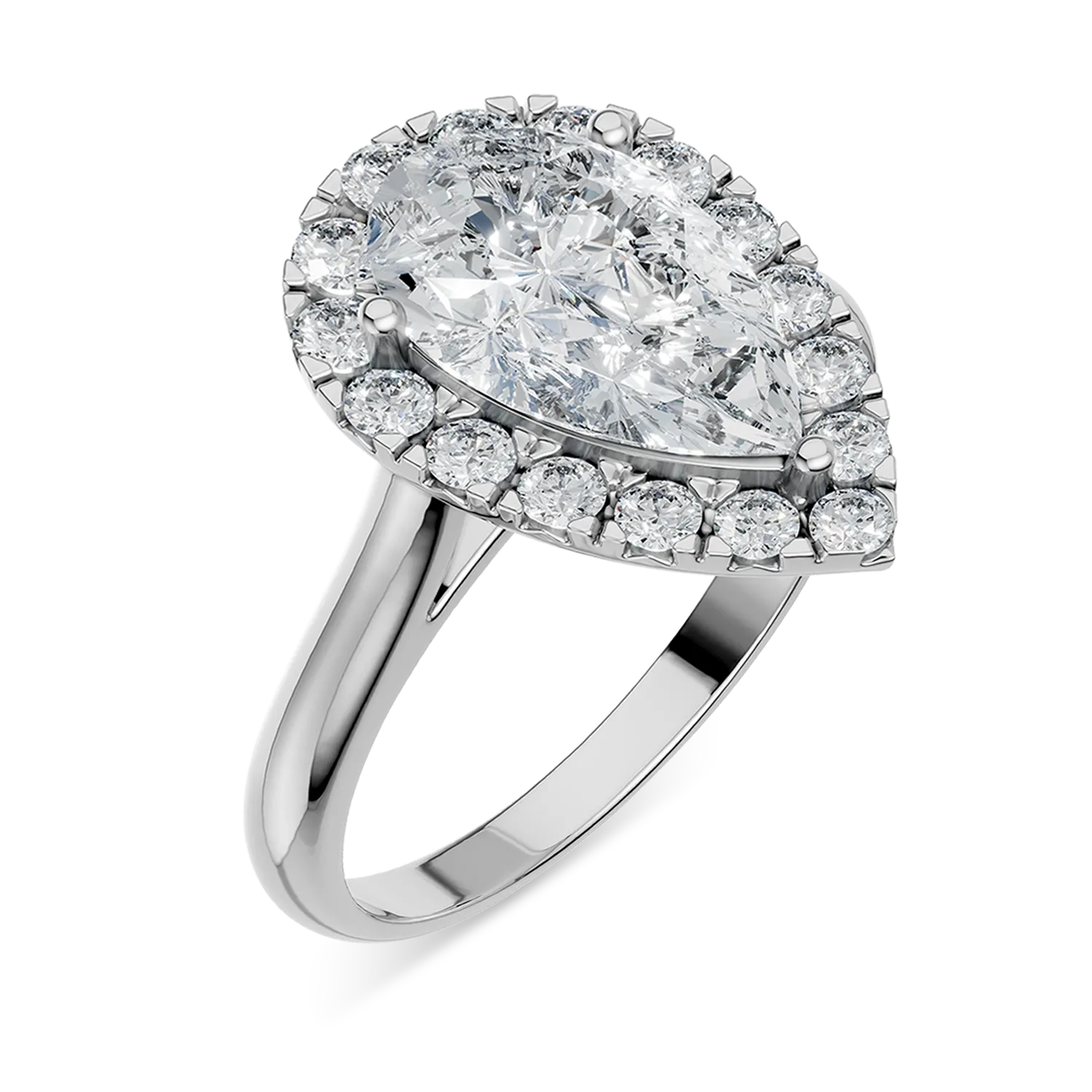 Inel Flora din aur alb cu diamante de 1.21ct create in laborator