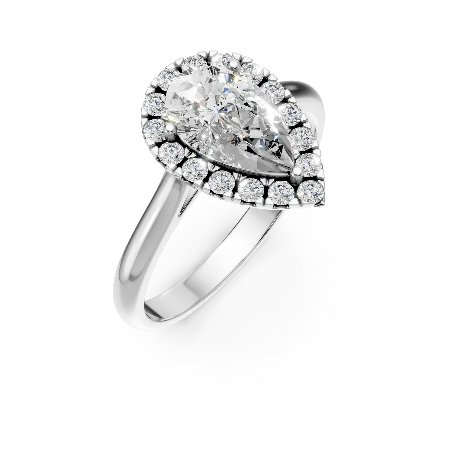 Inel Flora din aur alb cu diamante de 1.21ct create in laborator