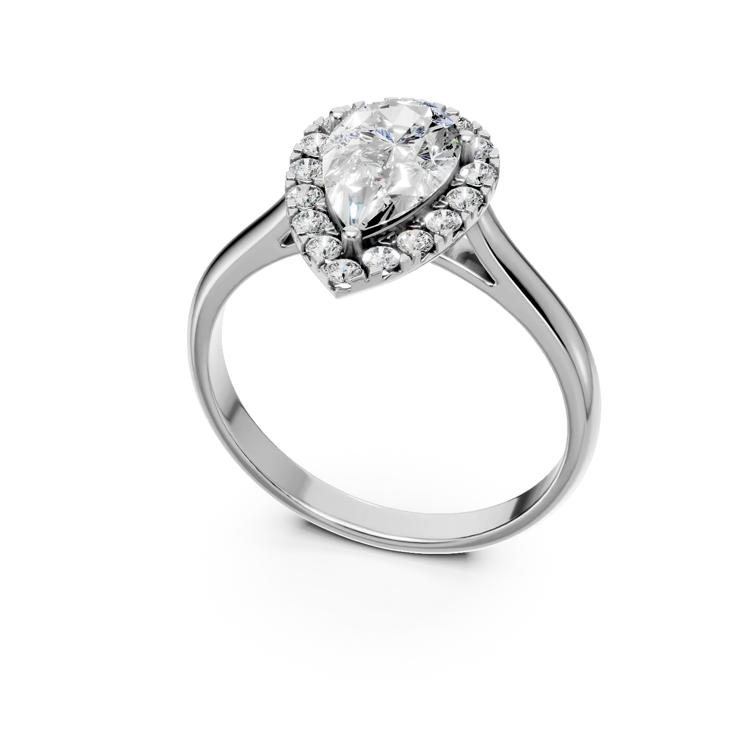 Pierścionek Flora z białego złota z diamentami hodowanymi w laboratorium o masie 1.28ct