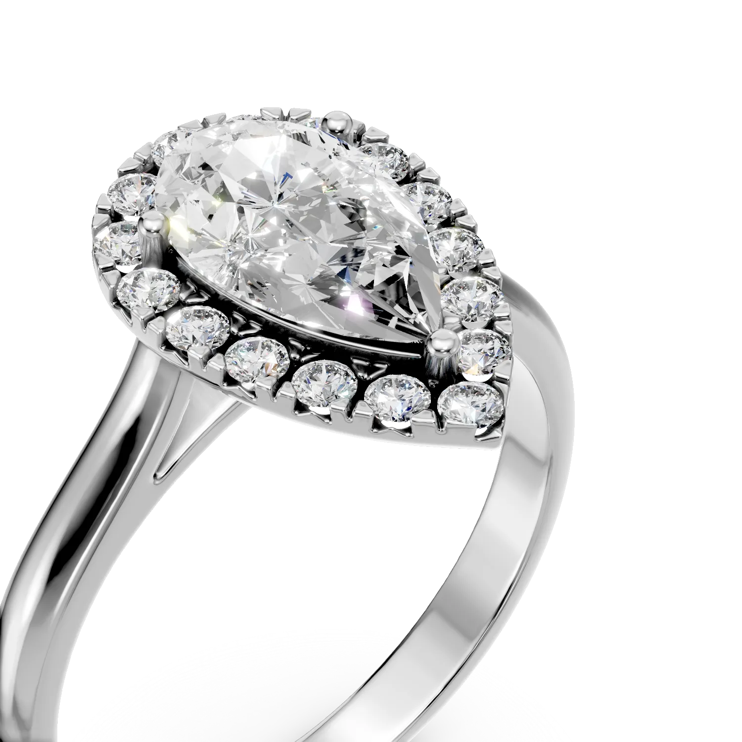 Pierścionek Flora z białego złota z diamentami hodowanymi w laboratorium o masie 1.28ct
