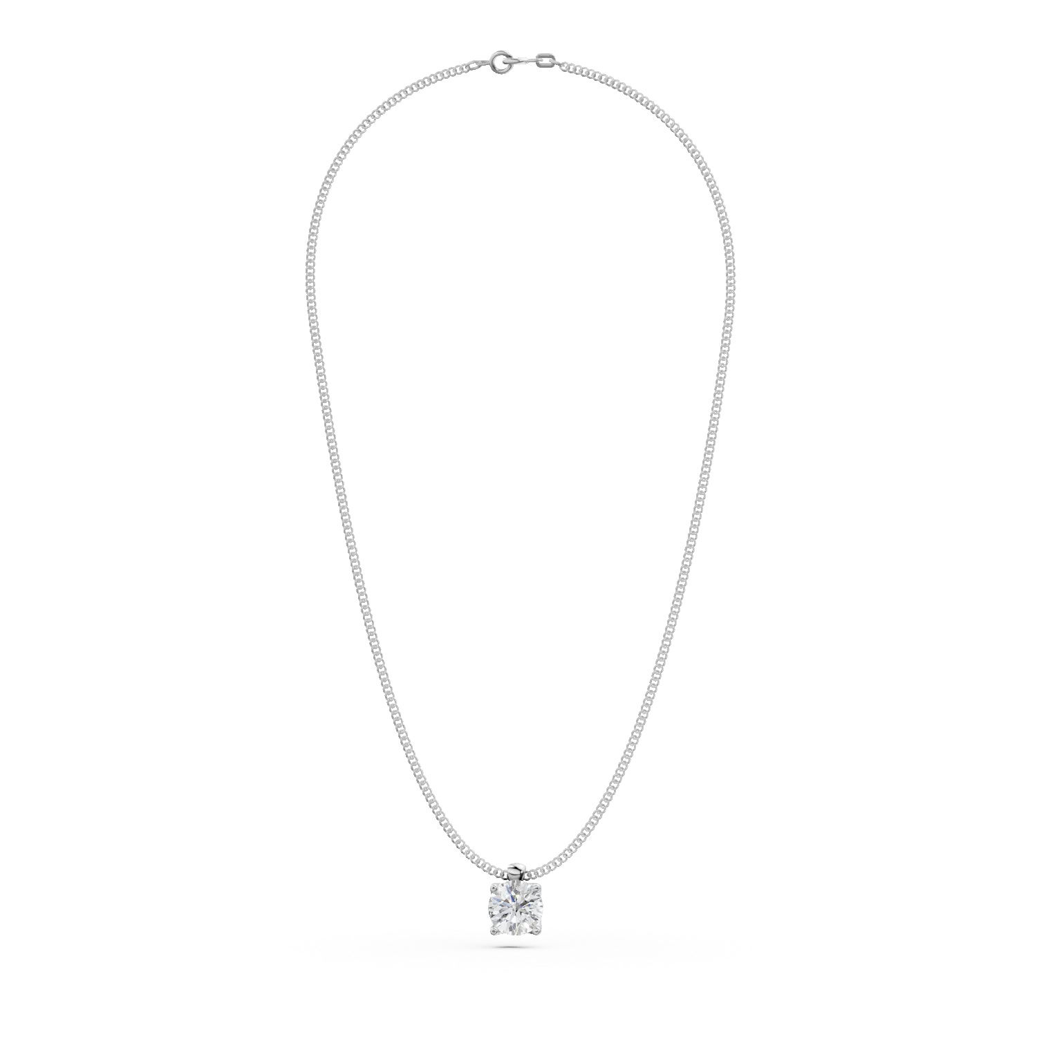 White gold Lotus pendant necklace with 0.3ct solitaire lab grown diamond
