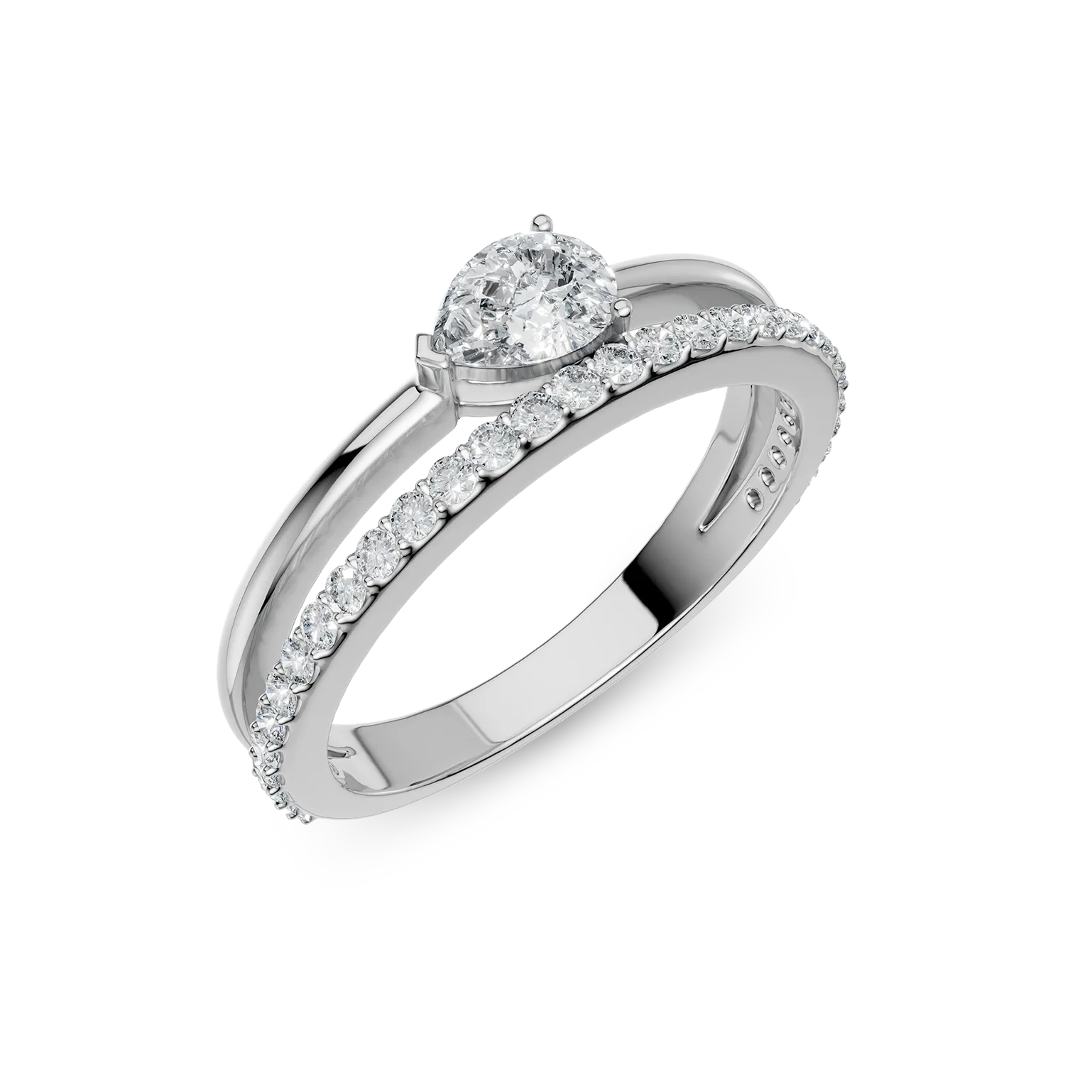 White gold Bouquet ring with 0.4ct lab grown diamonds