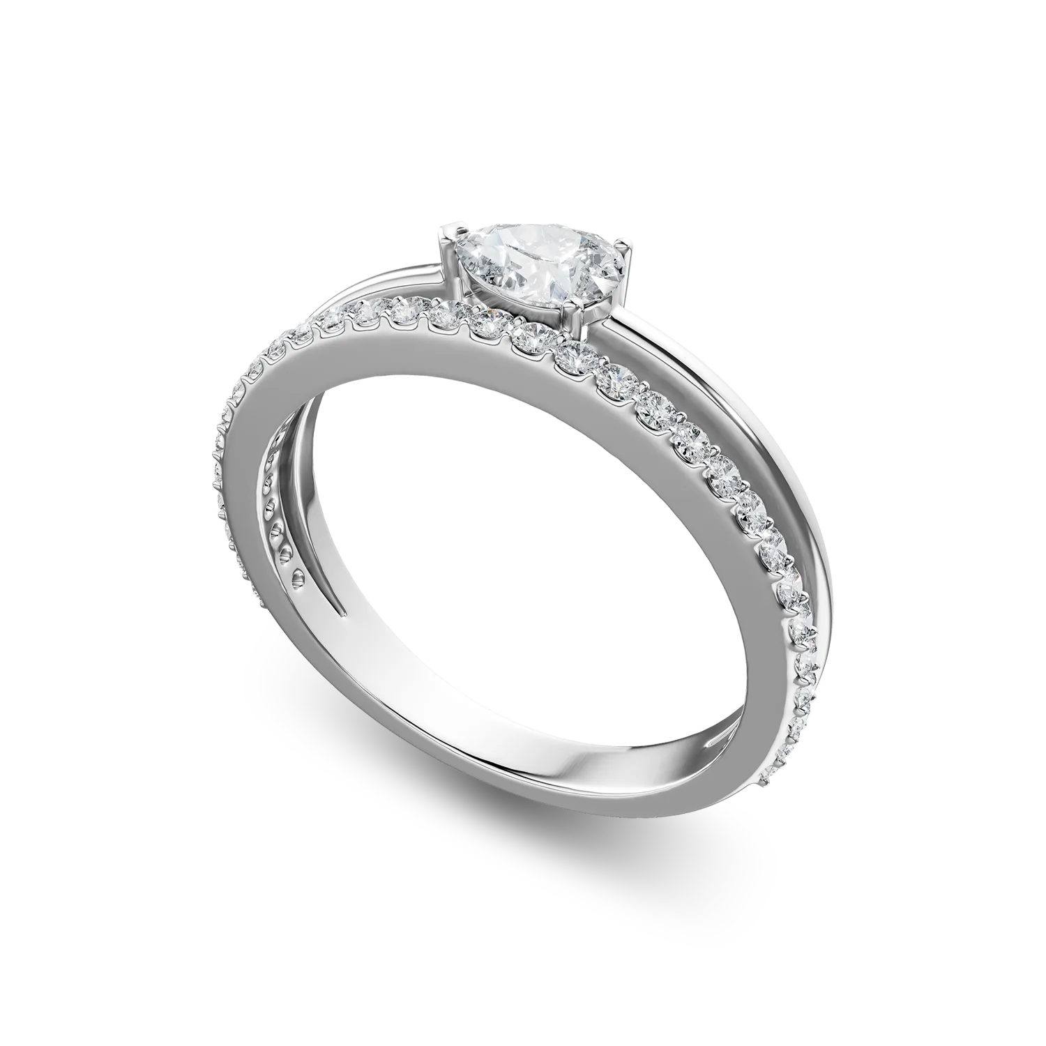 White gold Bouquet ring with 0.4ct lab grown diamonds