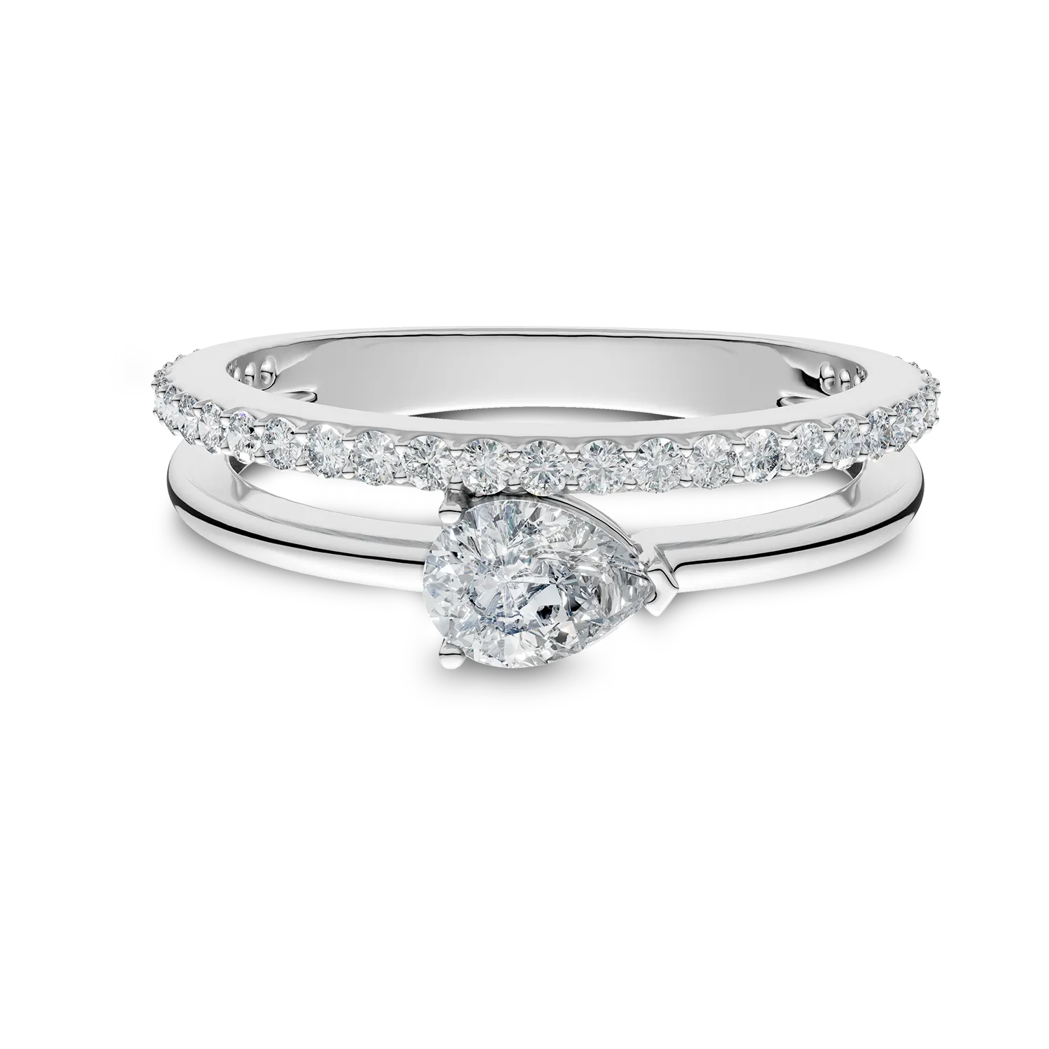 White gold Bouquet ring with 0.4ct lab grown diamonds