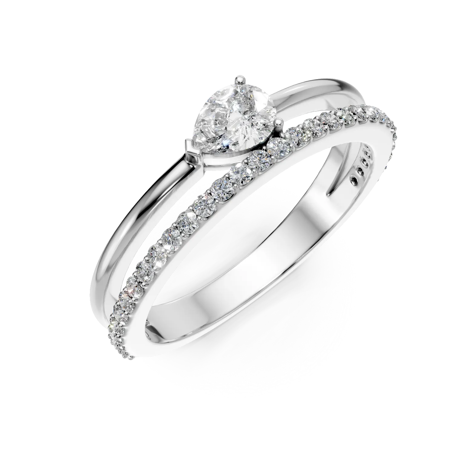 Pierścionek Bukiet z białego złota z diamentami hodowanymi w laboratorium o masie 0.4ct