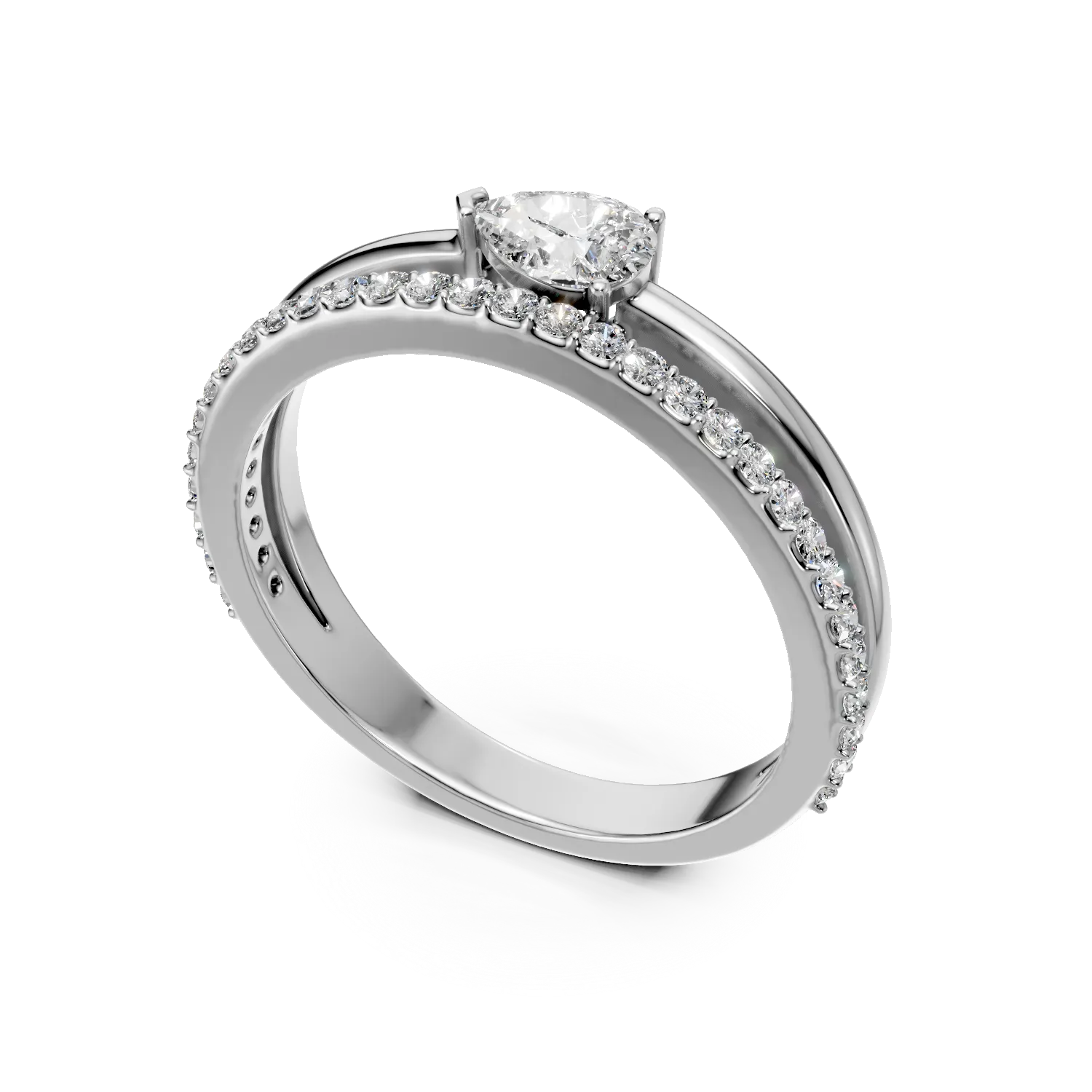 Pierścionek Bukiet z białego złota z diamentami hodowanymi w laboratorium o masie 0.4ct