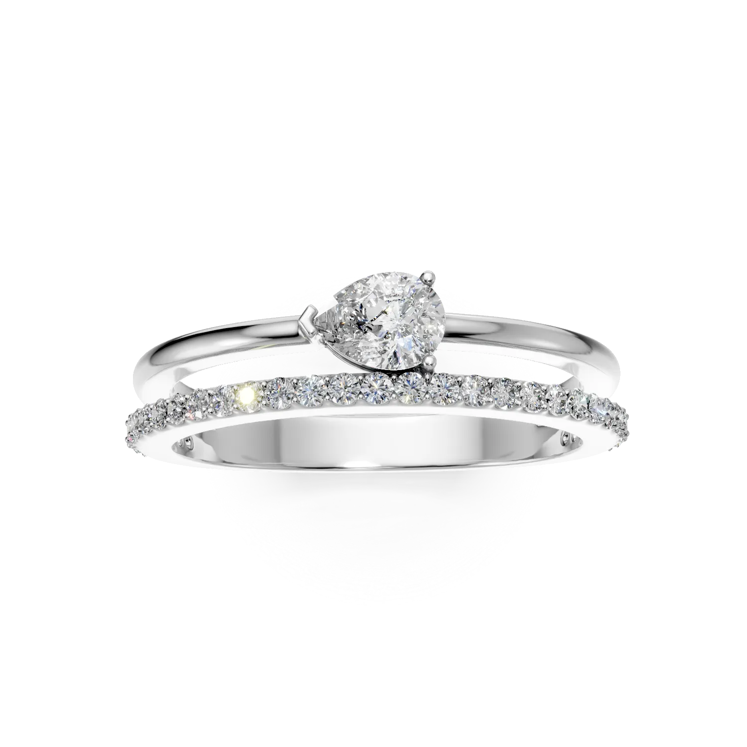 Pierścionek Bukiet z białego złota z diamentami hodowanymi w laboratorium o masie 0.4ct