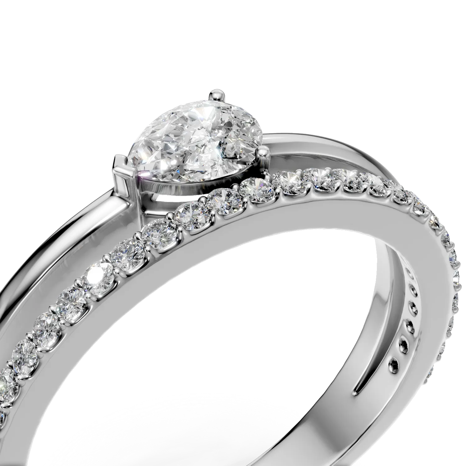 Pierścionek Bukiet z białego złota z diamentami hodowanymi w laboratorium o masie 0.4ct