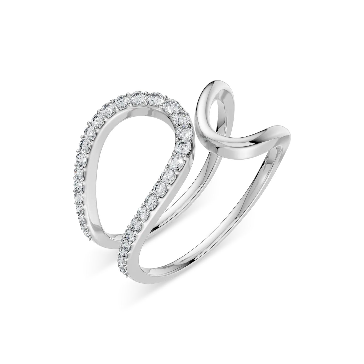 White gold Ivory ring with 0.25ct lab grown diamonds