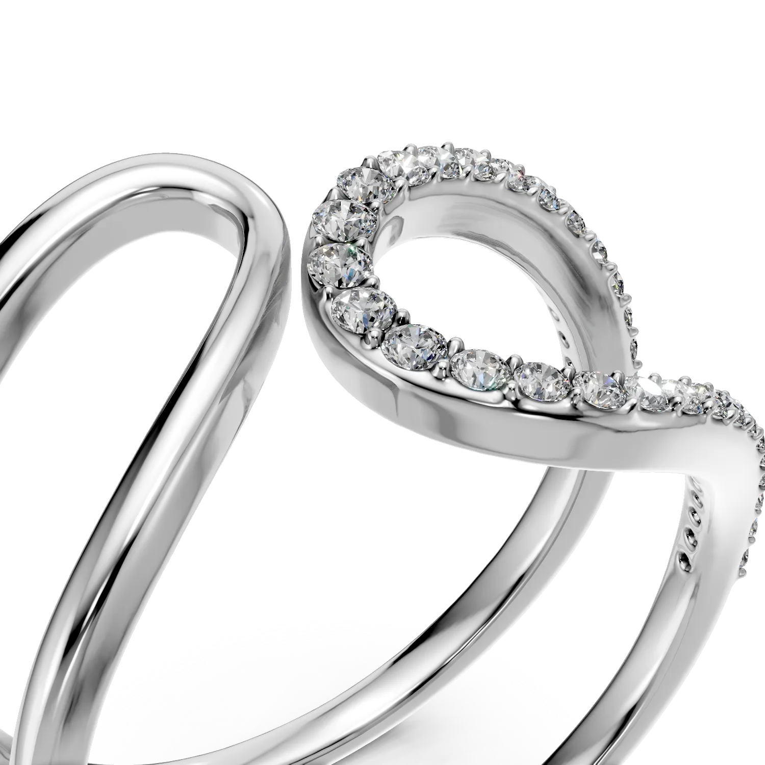 White gold Ivory ring with 0.25ct lab grown diamonds