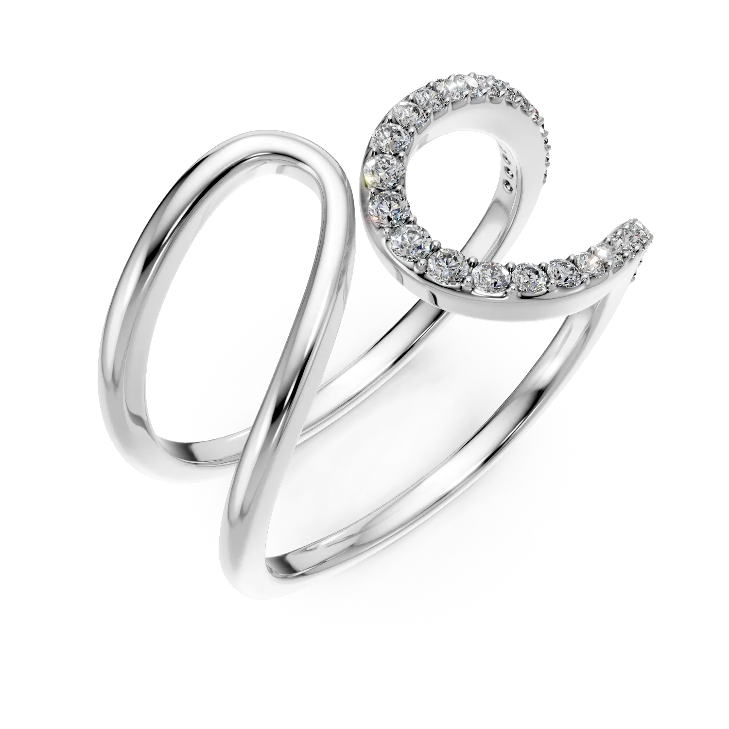 Inel Ivory din aur alb cu diamante de 0.25ct create in laborator