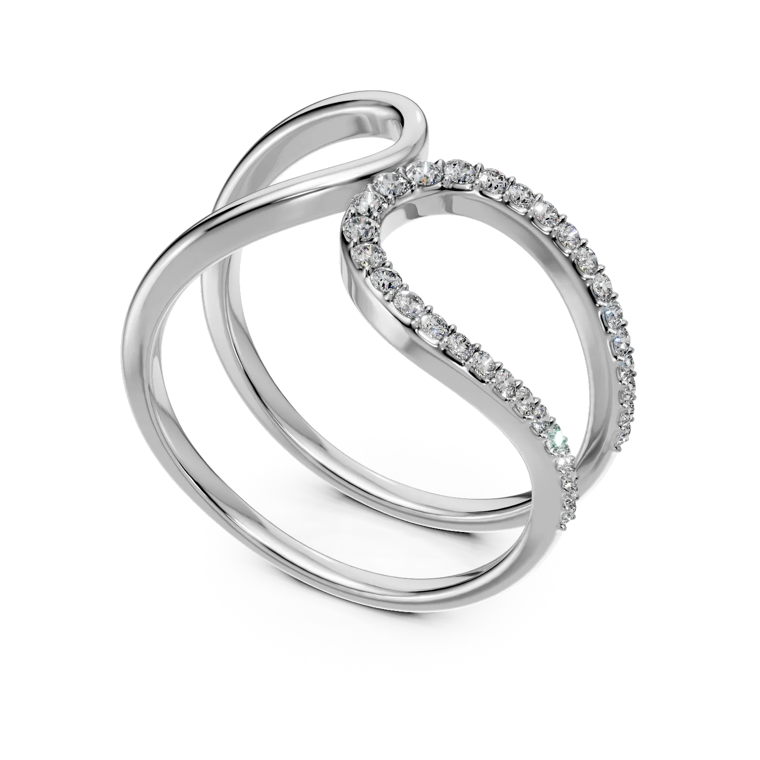 Inel Ivory din aur alb cu diamante de 0.25ct create in laborator