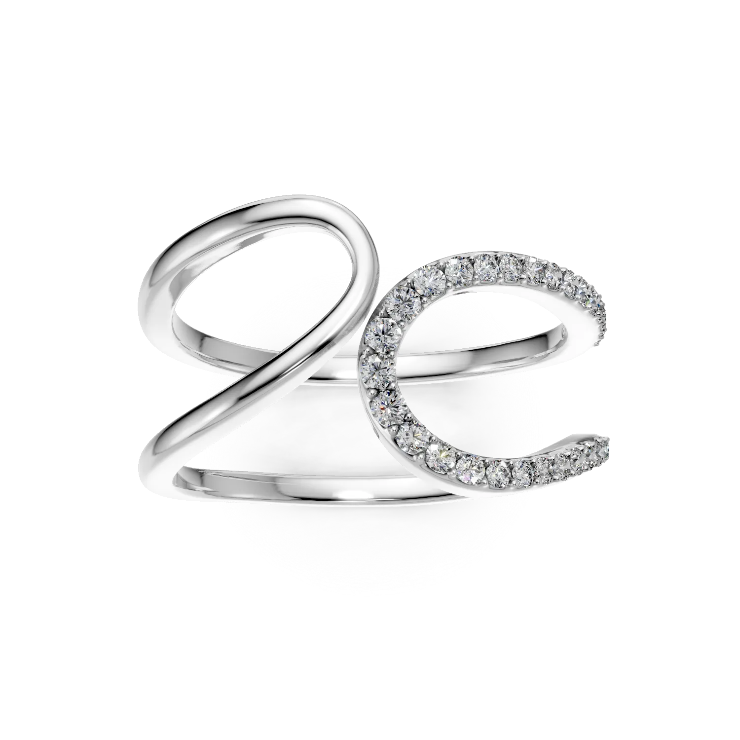 Inel Ivory din aur alb cu diamante de 0.25ct create in laborator