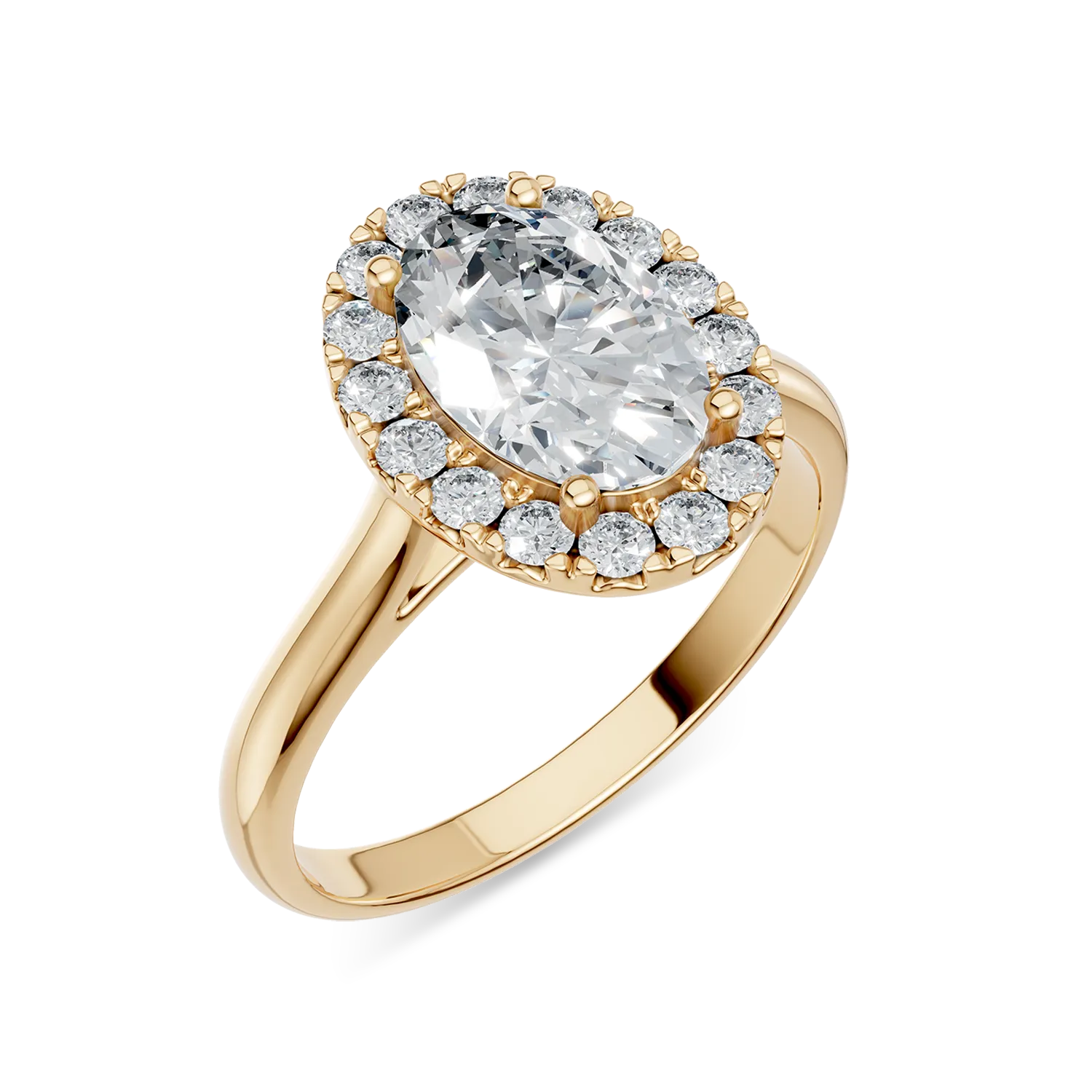 Yellow gold Alma ring with 1.25ct lab grown diamonds