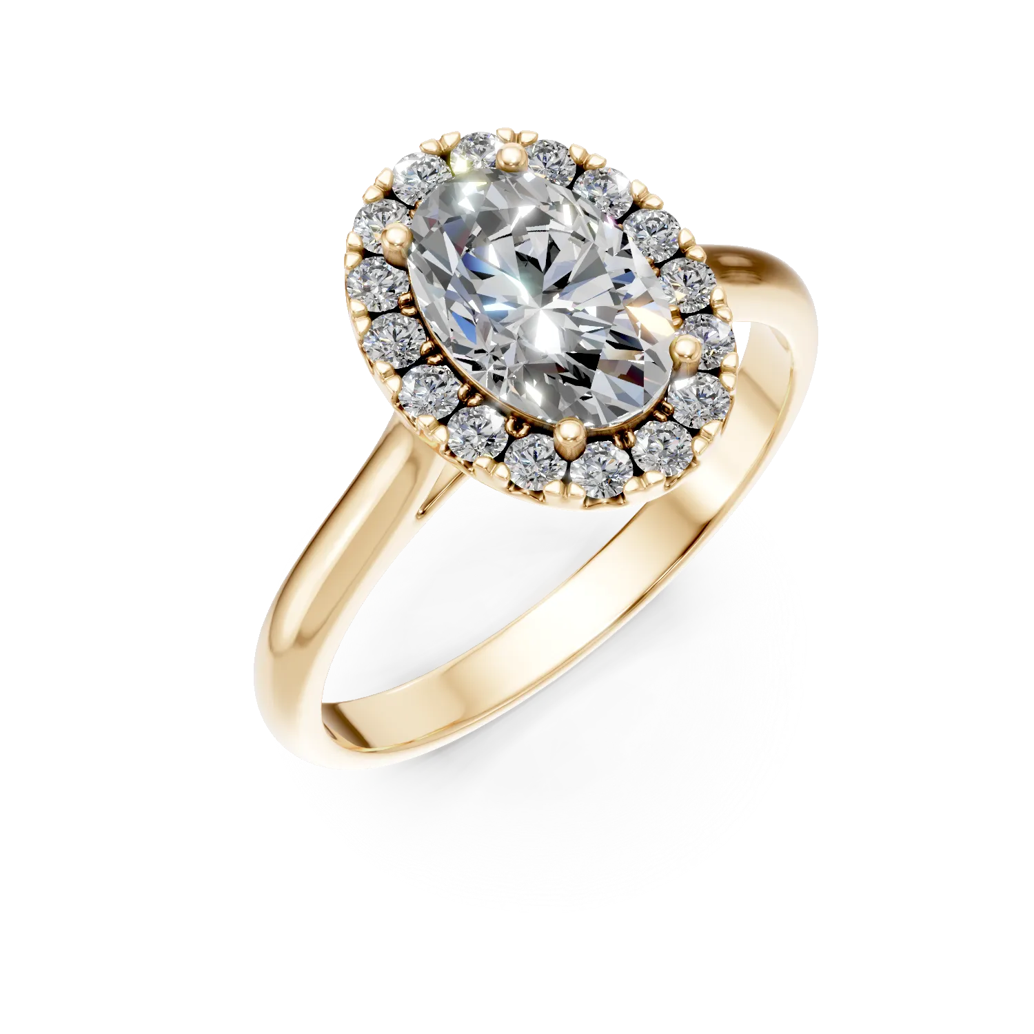 Inel Alma din aur galben cu diamante de 1.3ct create in laborator