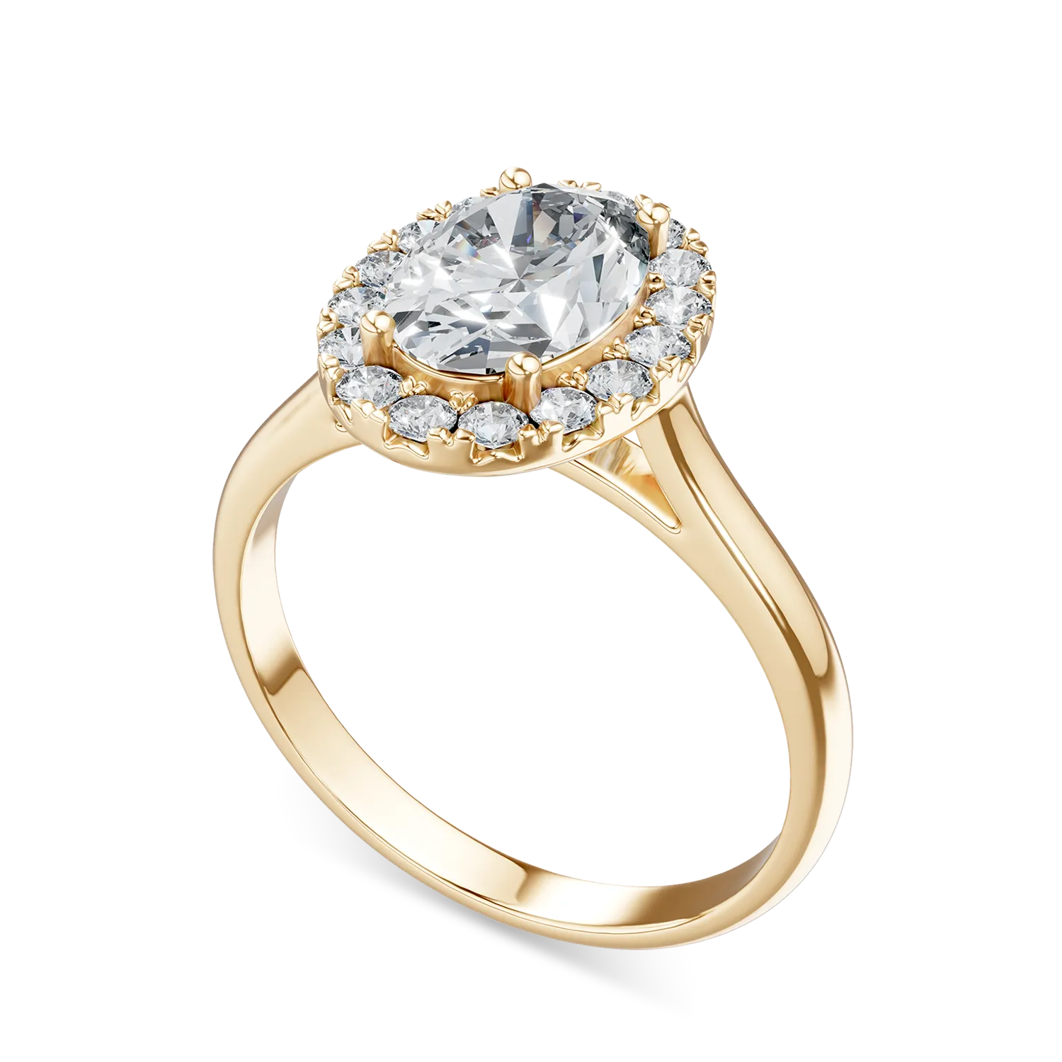 Yellow gold Alma ring with 1.25ct lab grown diamonds