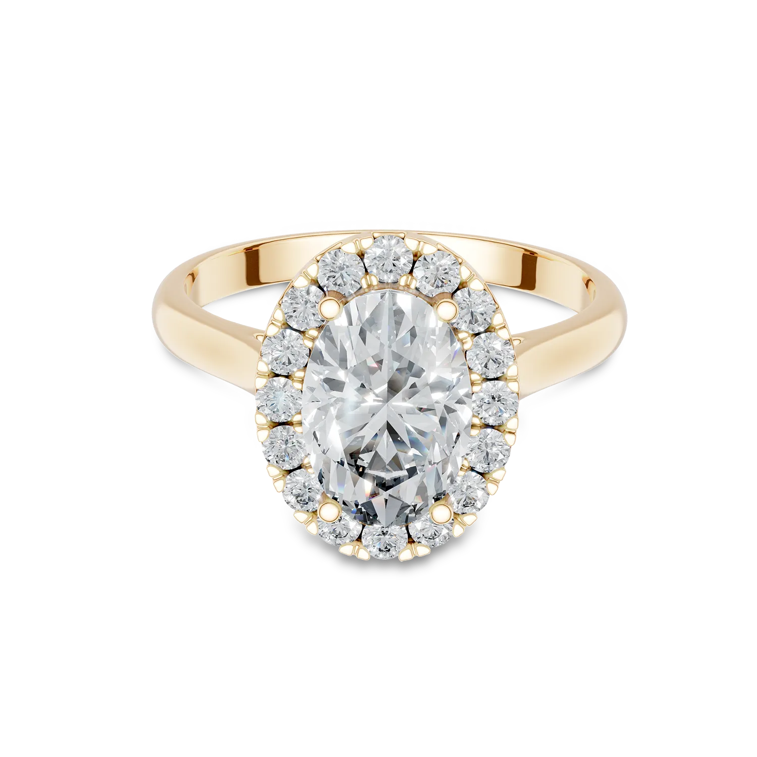 Yellow gold Alma ring with 1.25ct lab grown diamonds