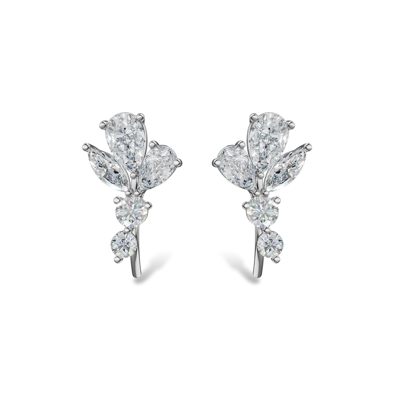 Fantazyjne kolczyki z białego złota z diamentami hodowanymi w laboratorium o masie 1.03ct-170247