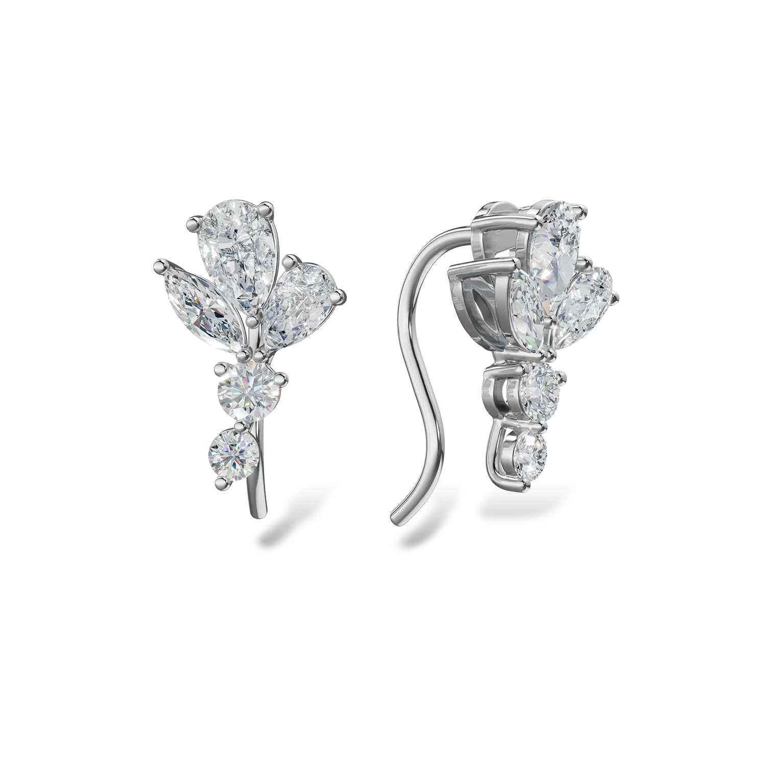 Kolczyki Fancy z białego złota z diamentami hodowanymi w laboratorium o masie 1.03ct
