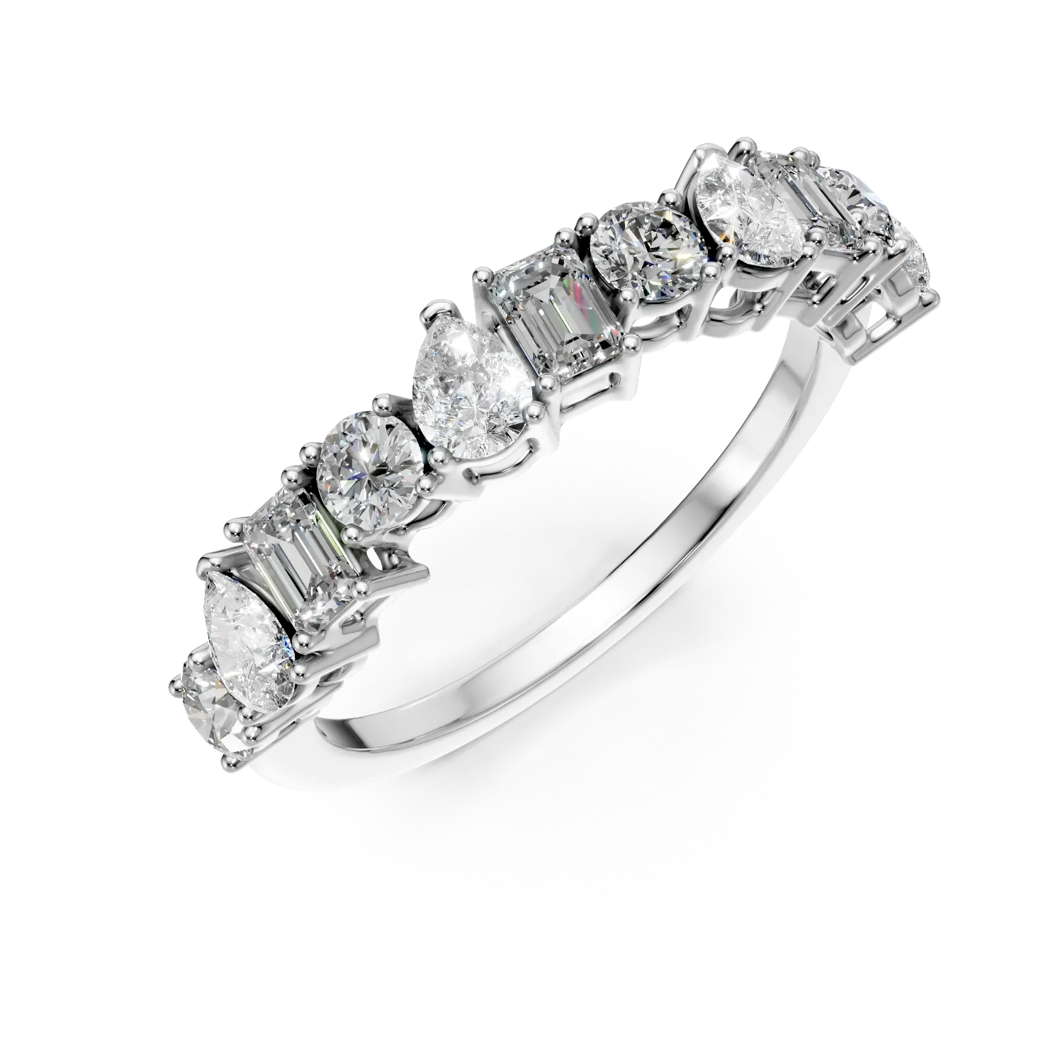 White gold Amber ring with 0.8ct lab grown diamonds