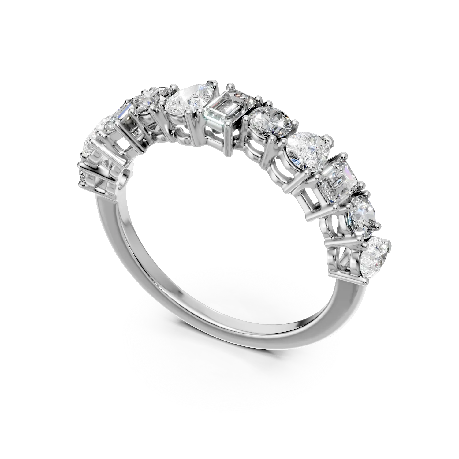 White gold Amber ring with 0.8ct lab grown diamonds