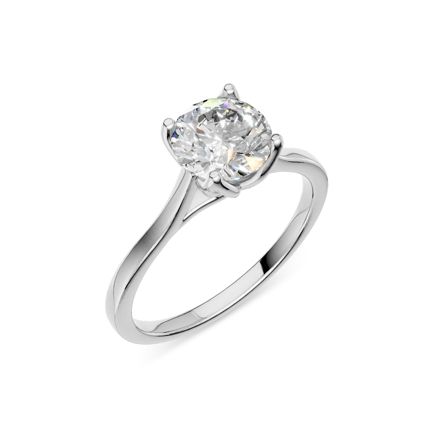 White gold Lotus engagement ring with 1.02ct solitaire lab grown diamond