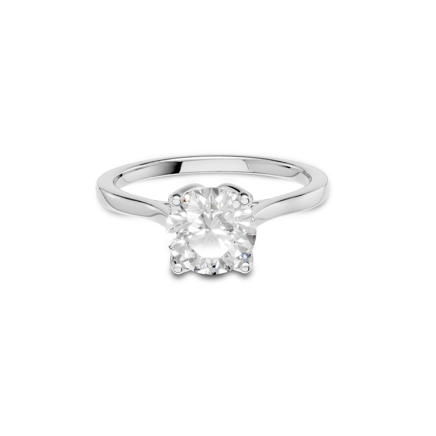 Inel de logodna Lotus din aur alb cu diamant solitaire de 1.04ct creat in laborator - 2 | YEO