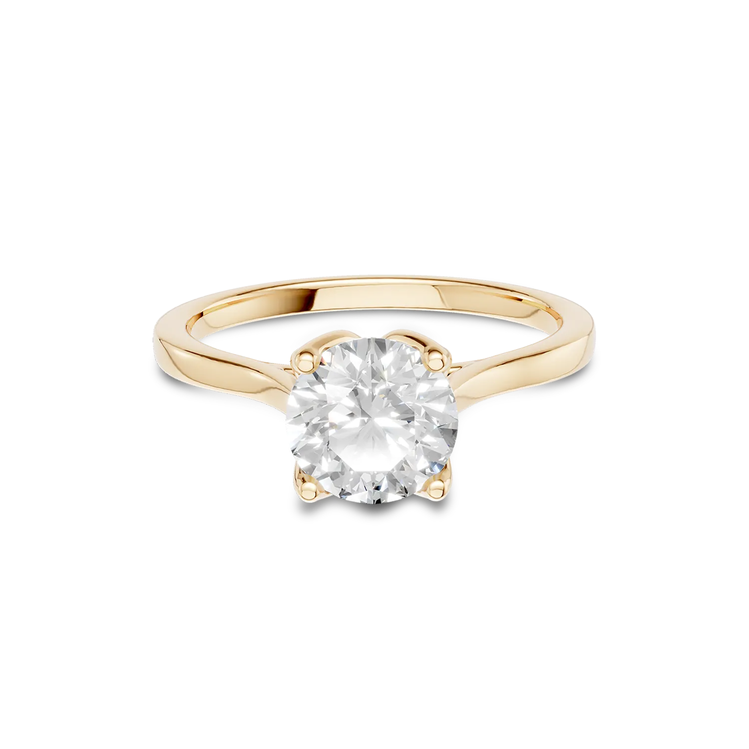 Yellow gold Lotus engagement ring with 1.02ct solitaire lab grown diamond