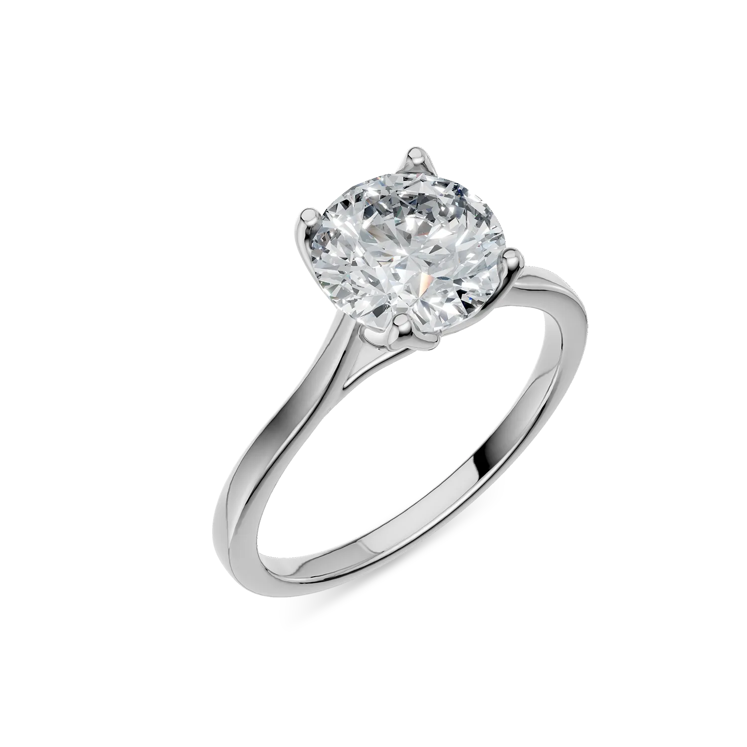 White gold Lotus engagement ring with 1.53ct solitaire lab grown diamond