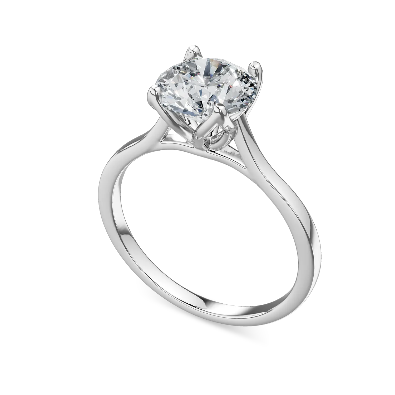 White gold Lotus engagement ring with 1.53ct solitaire lab grown diamond