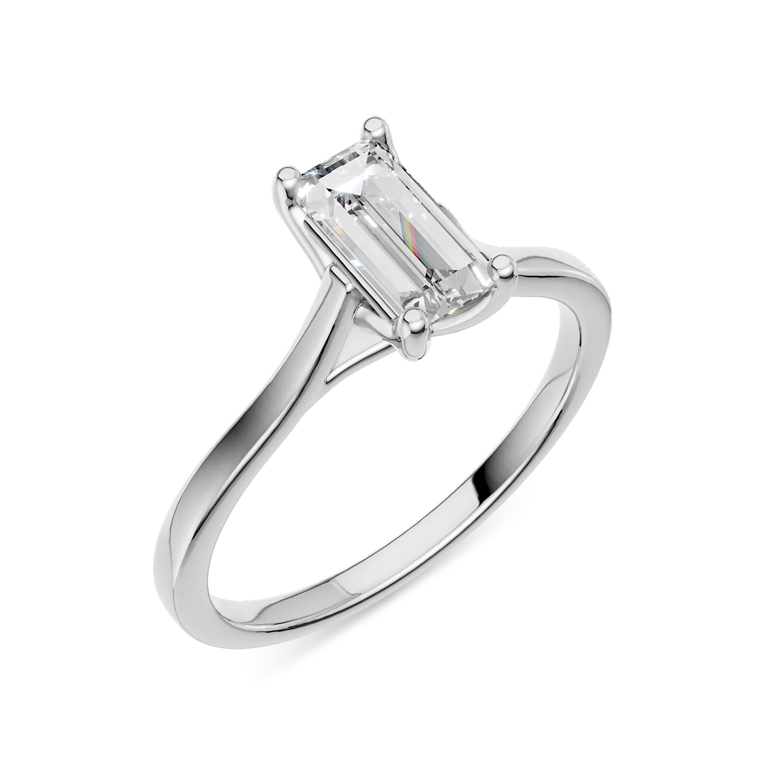 White gold Lotus engagement ring with 1.04ct solitaire lab grown diamond