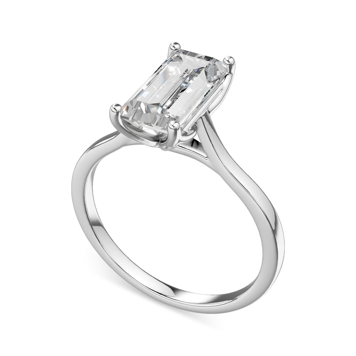 White gold Lotus engagement ring with a 1.6ct solitaire lab grown diamond