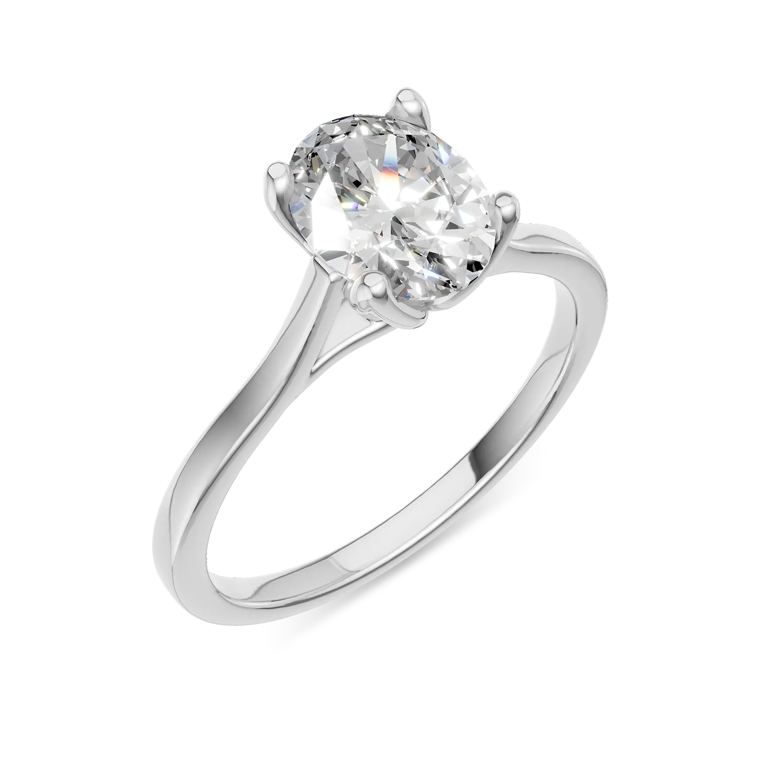 White gold Lotus engagement ring with 1.02ct solitaire lab grown diamond