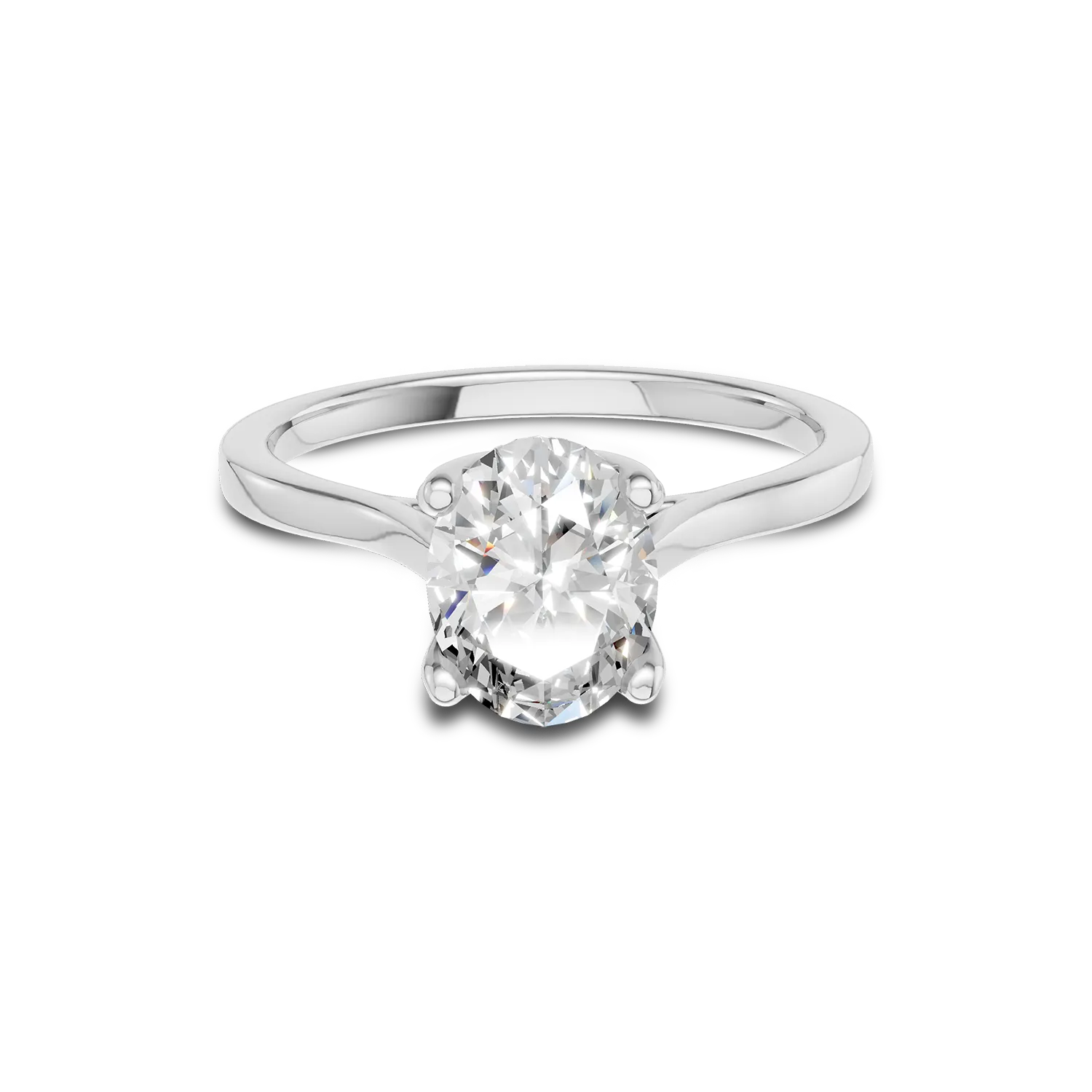 Inel de logodna Lotus din aur alb cu diamant solitaire de 1ct creat in laborator - 2 | YEO