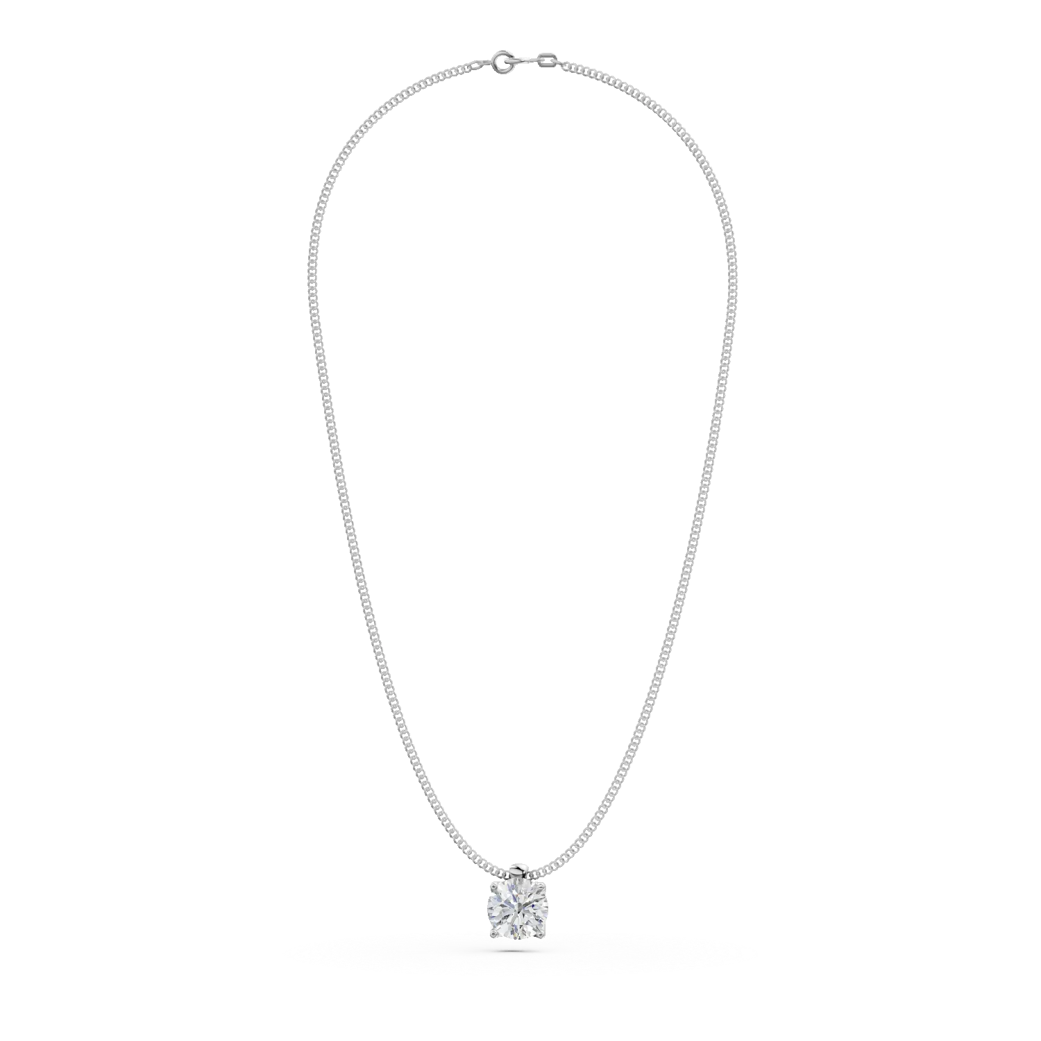 White gold Lotus pendant necklace with 0.4ct solitaire lab grown diamond