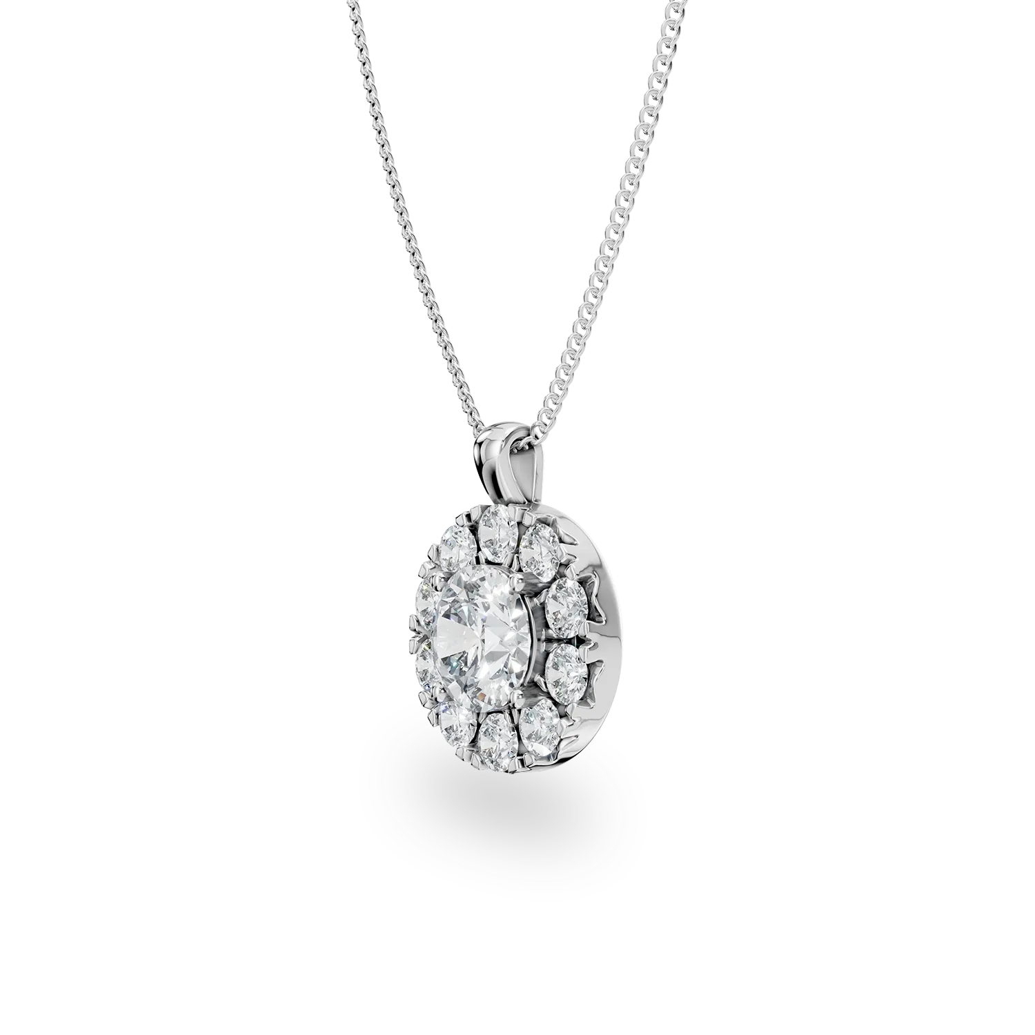 White gold Amber pendant necklace with 0.25ct lab grown diamonds