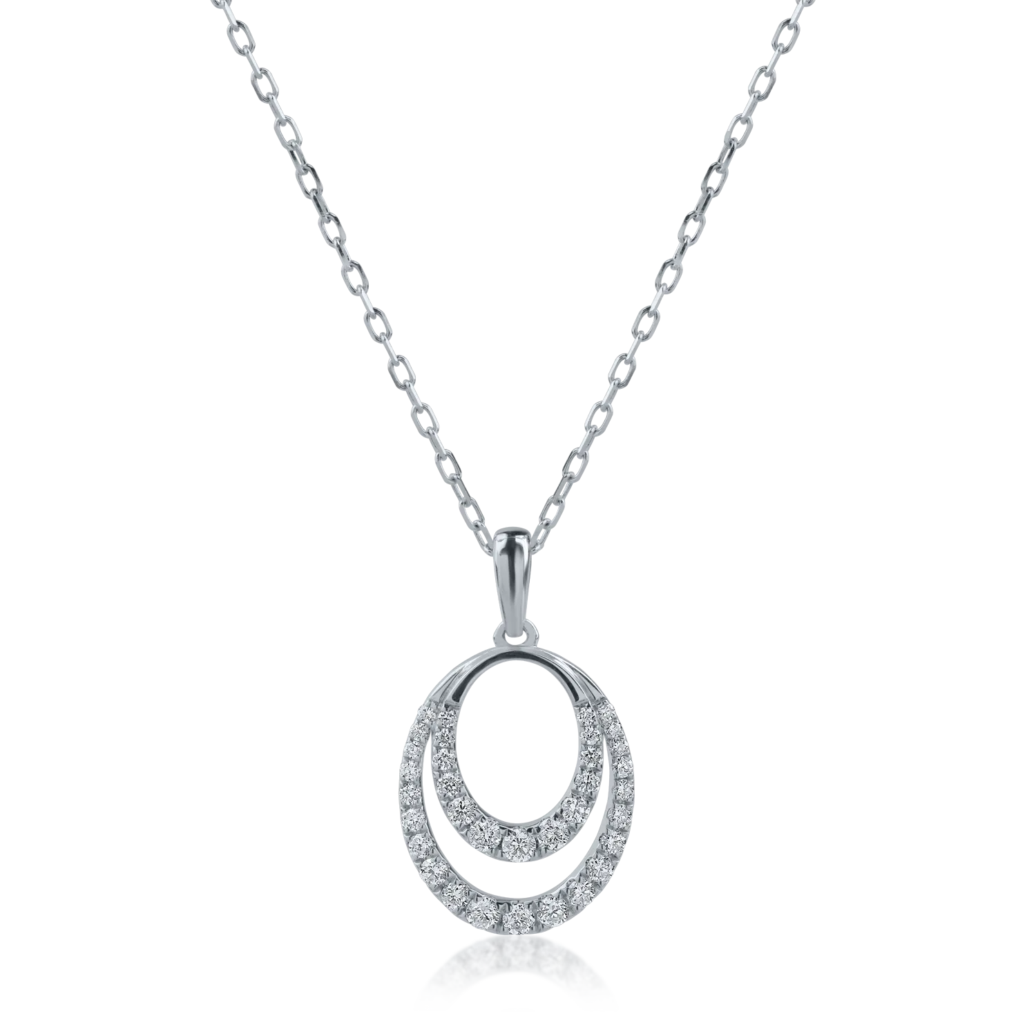 Teilor Lant cu pandantiv din aur alb cu diamante de 0.27ct