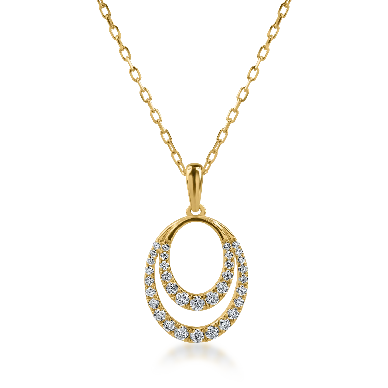 Yellow gold pendant chain with 0.28ct diamonds