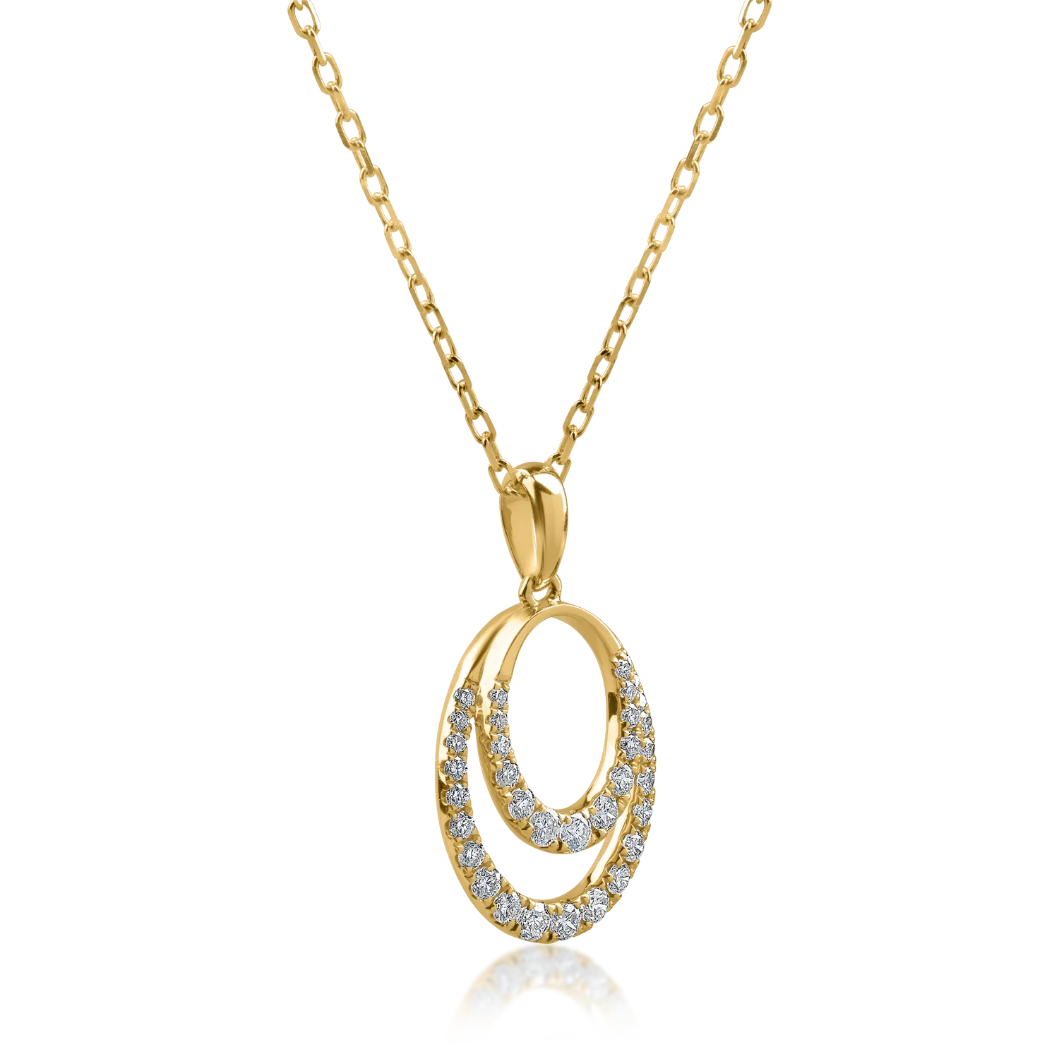Yellow gold pendant chain with 0.28ct diamonds