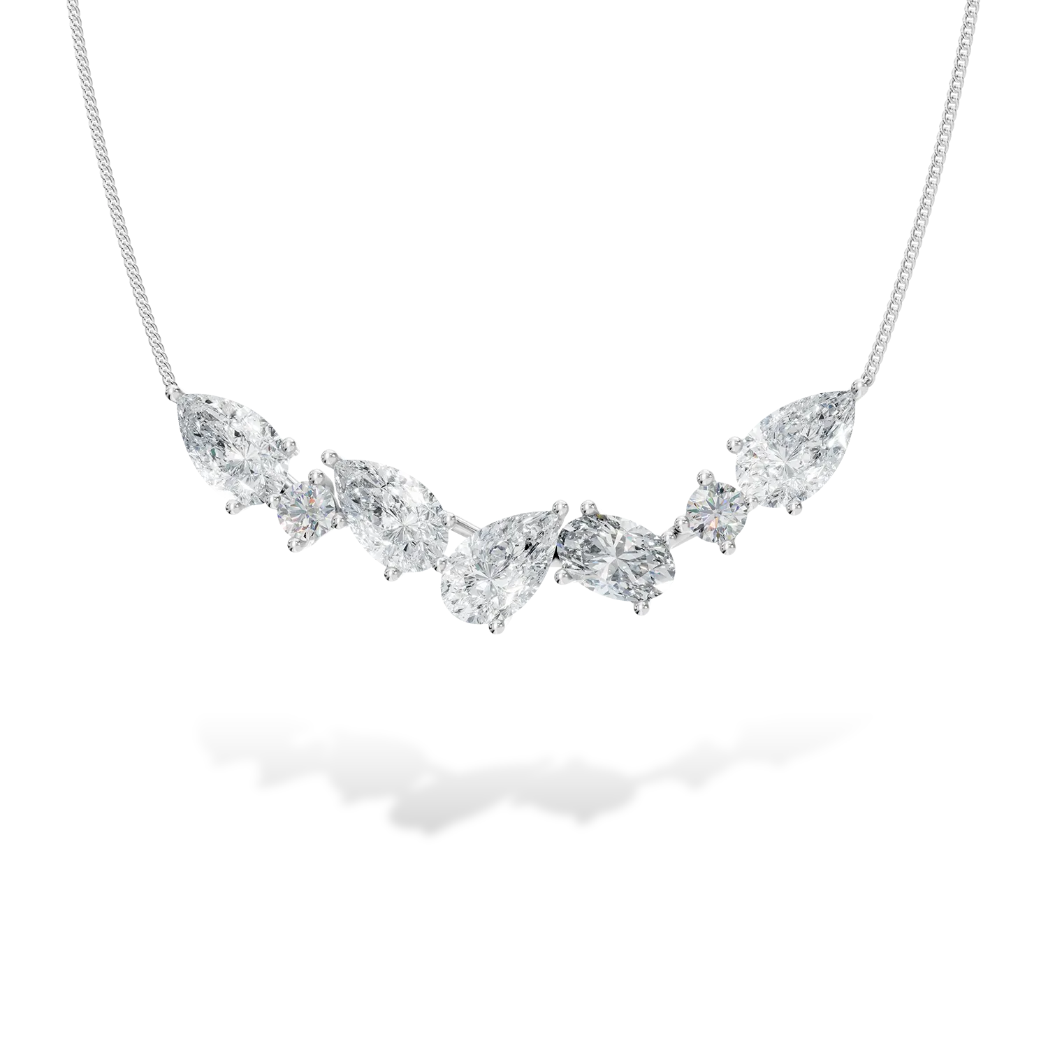 White gold Bouquet necklace with 0.5ct lab grown diamonds