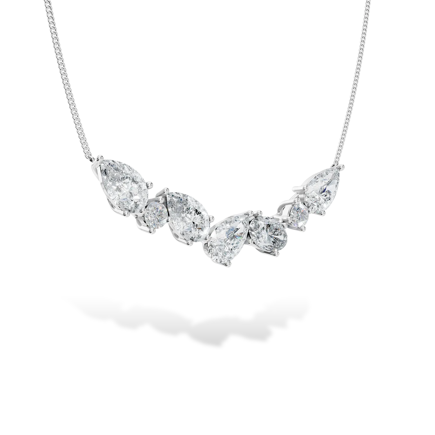 Colier Bouquet din aur alb cu diamante de 0.5ct create in laborator