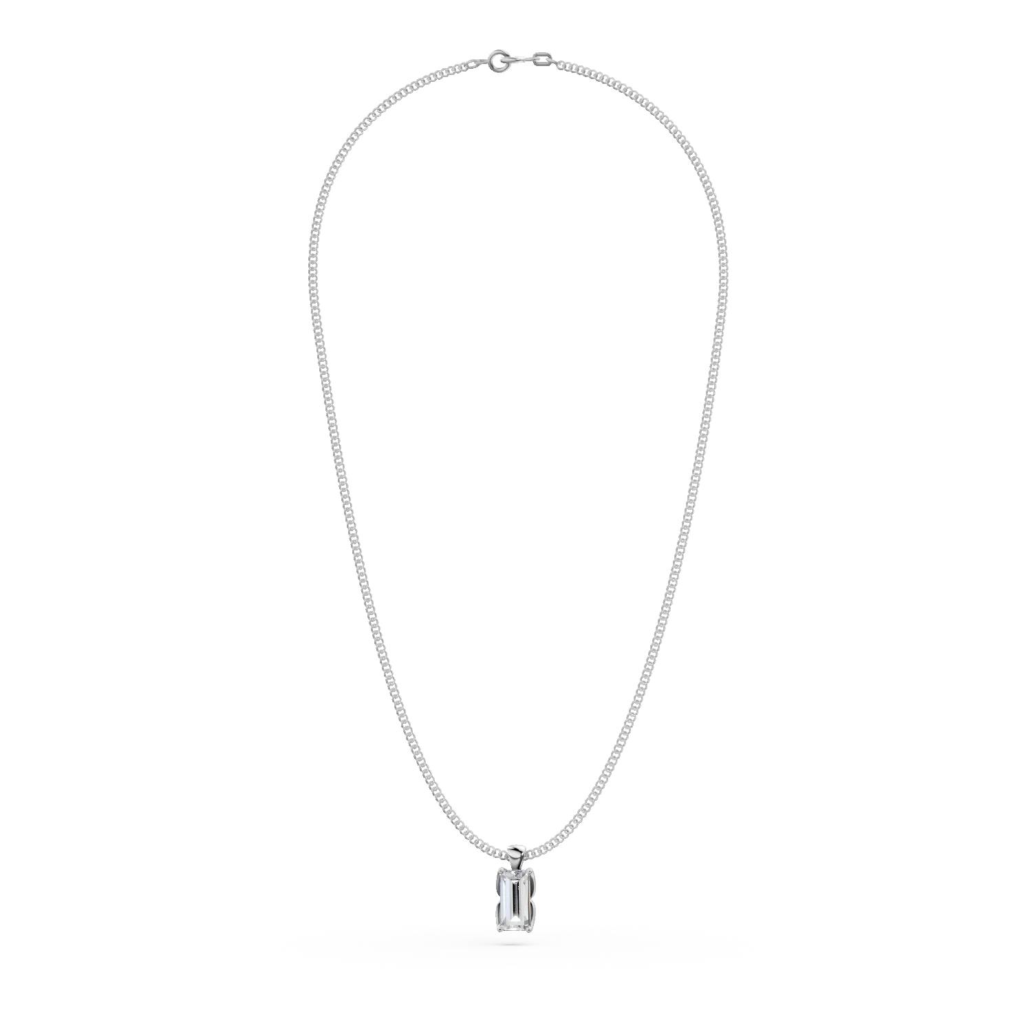 White gold Lotus pendant necklace with 0.4ct solitaire lab grown diamond