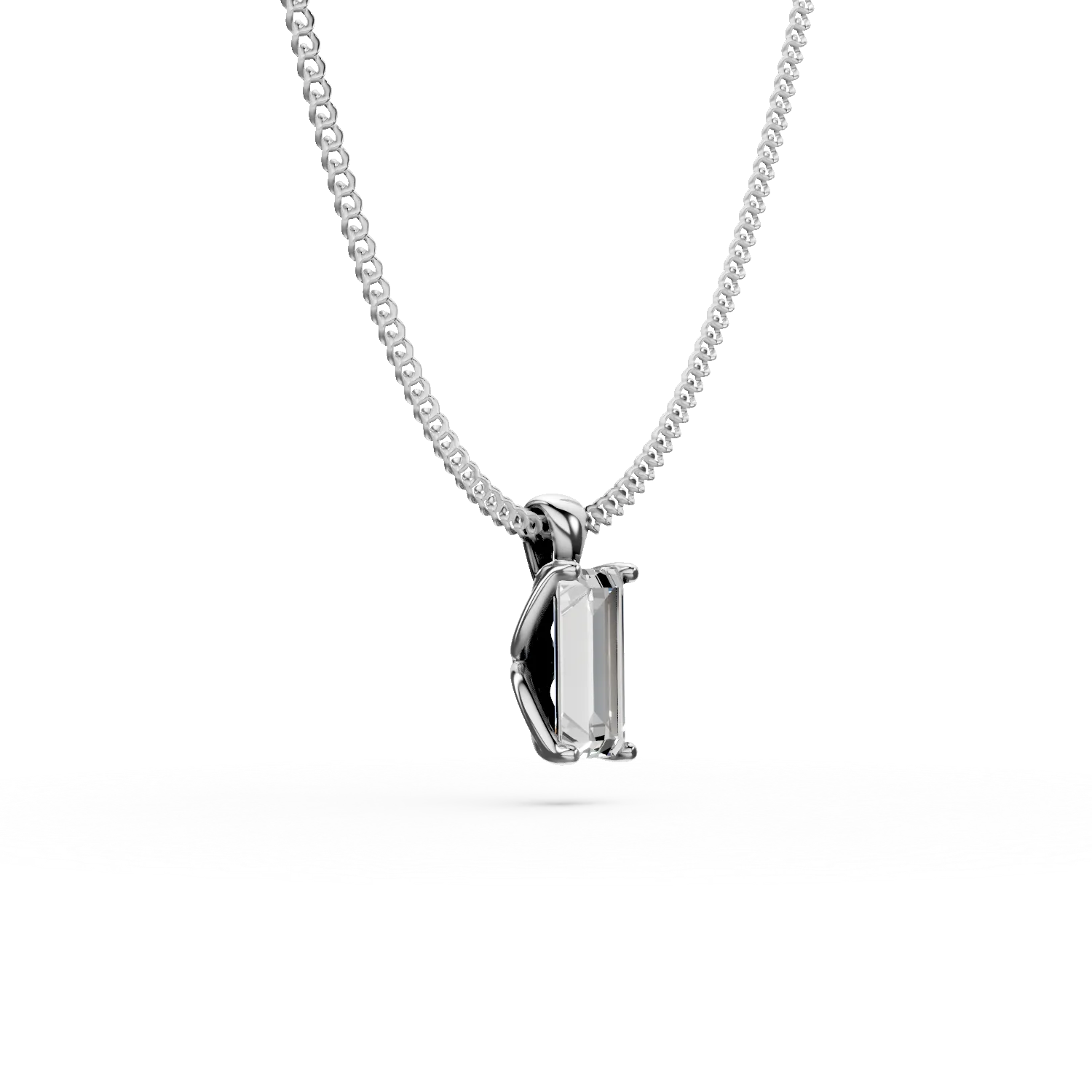 White gold Lotus pendant necklace with 0.4ct solitaire lab grown diamond