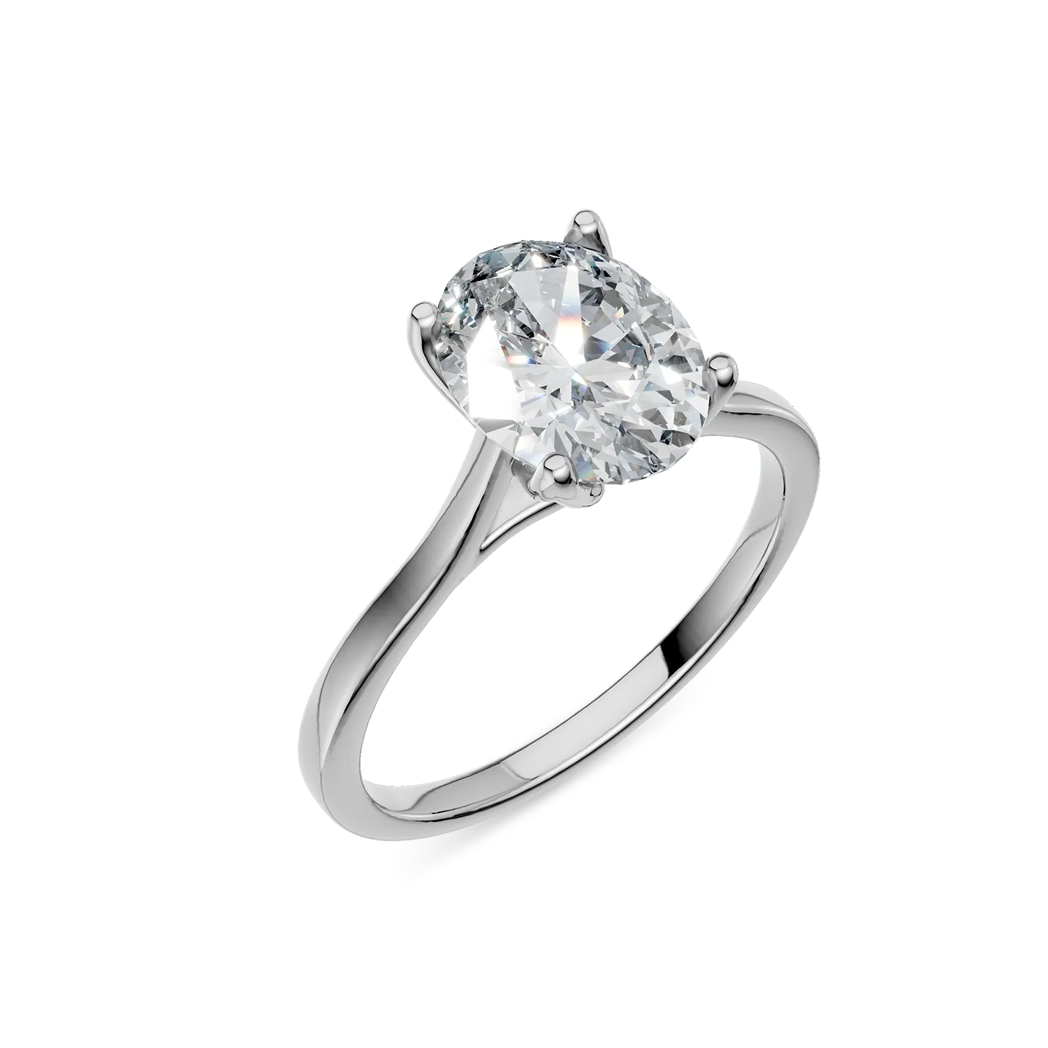 White gold Lotus engagement ring with 1.5ct solitaire lab grown diamond