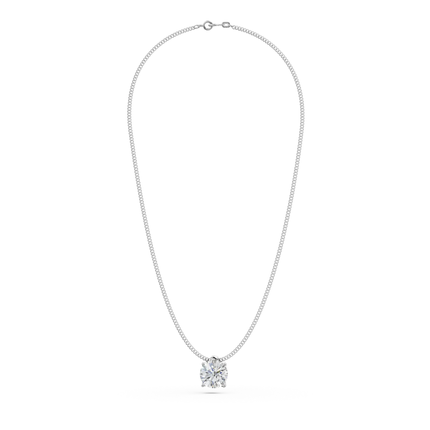 White gold Lotus pendant necklace with 0.5ct solitaire lab grown diamond