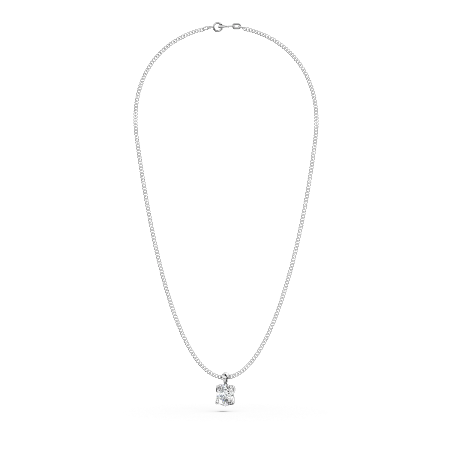 White gold Lotus pendant necklace with 0.2ct solitaire lab grown diamond